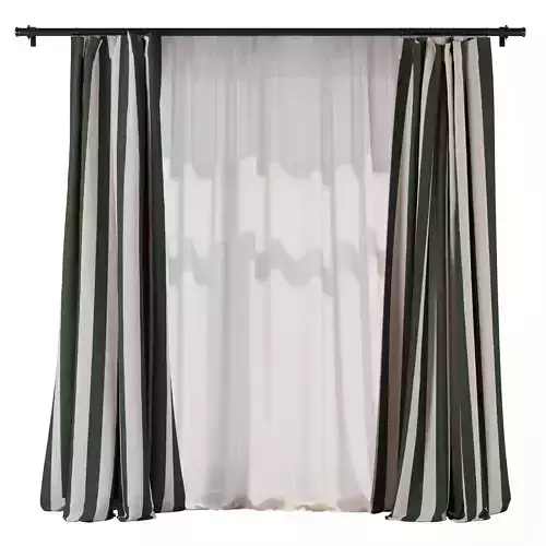 Patterned curtain rod with tulle 63 HBH