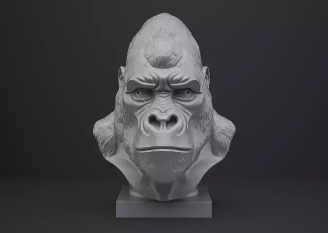 Gorilla Bust - Animal Figurine