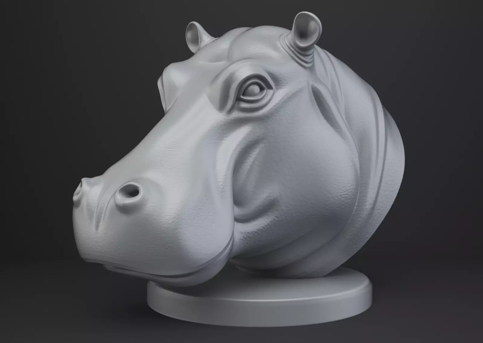 Hippopotamus Bust - Animal Figurine 3D print model