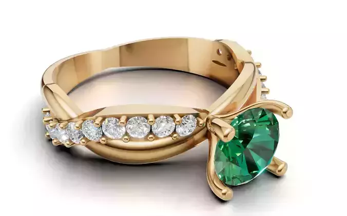 Twist Pave Engagement Solitaire CAD  STL for Printing