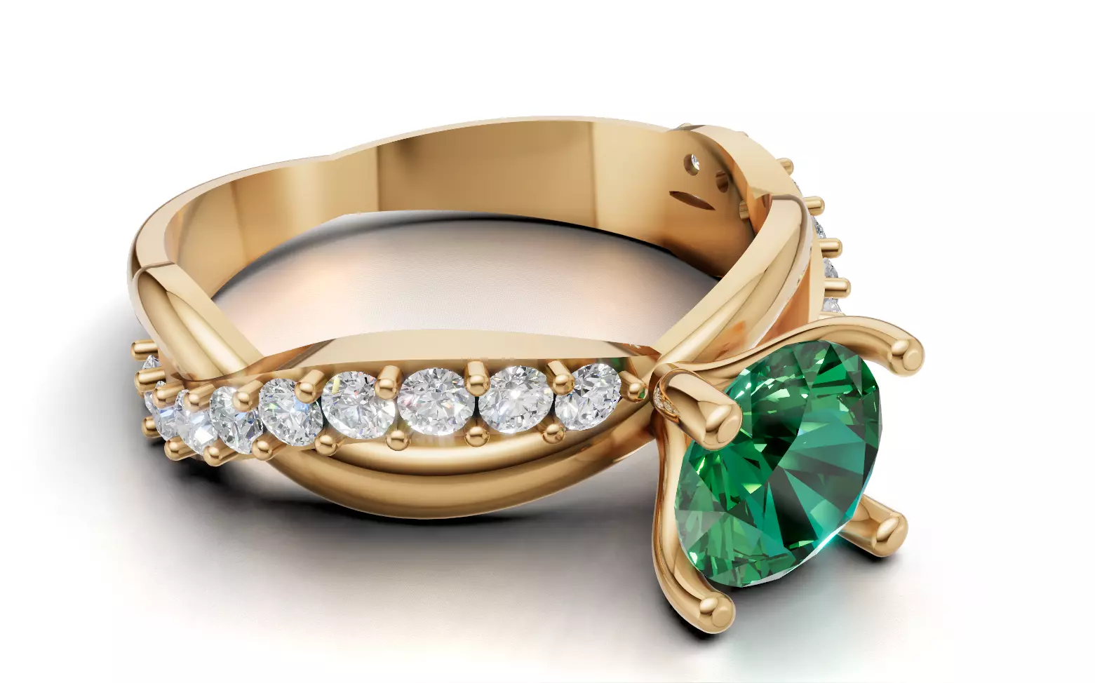 Twist Pave Engagement Solitaire CAD STL for Printing 3D print model_0