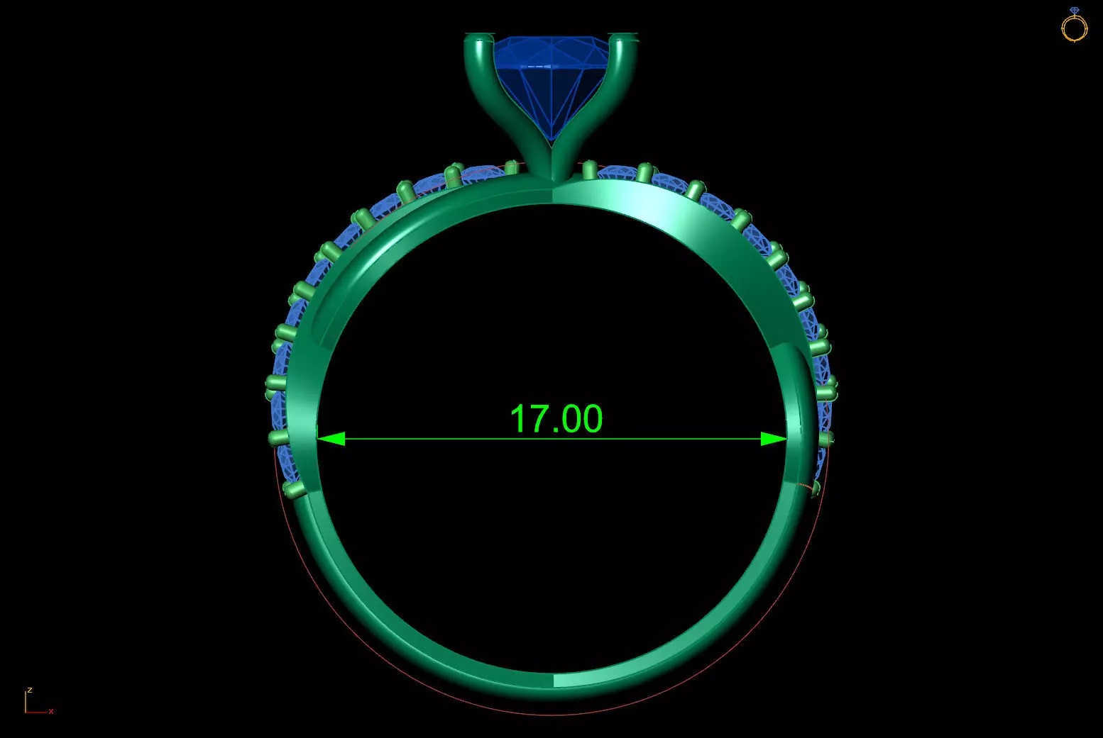 Twist Pave Engagement Solitaire CAD STL for Printing 3D print model_6