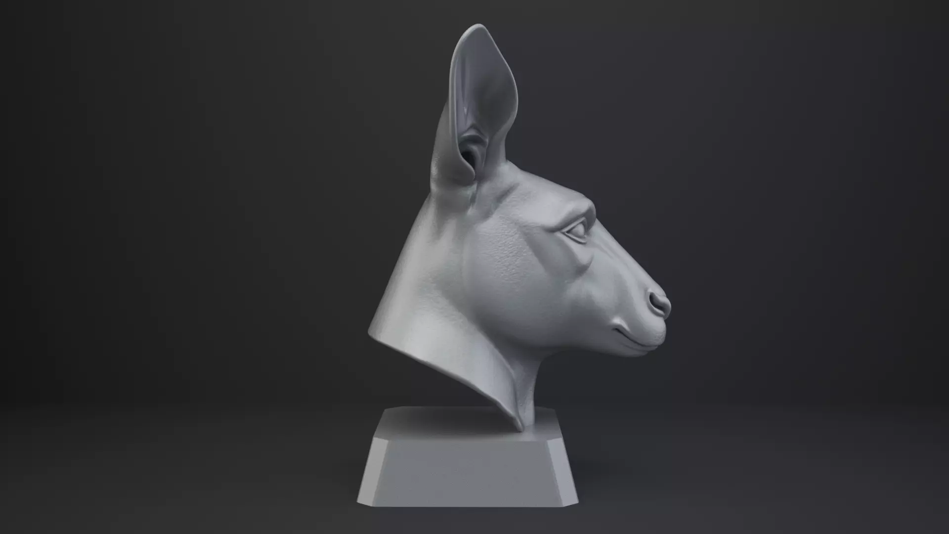 Kangaroo Bust - Animal Figurine 3D print model_7