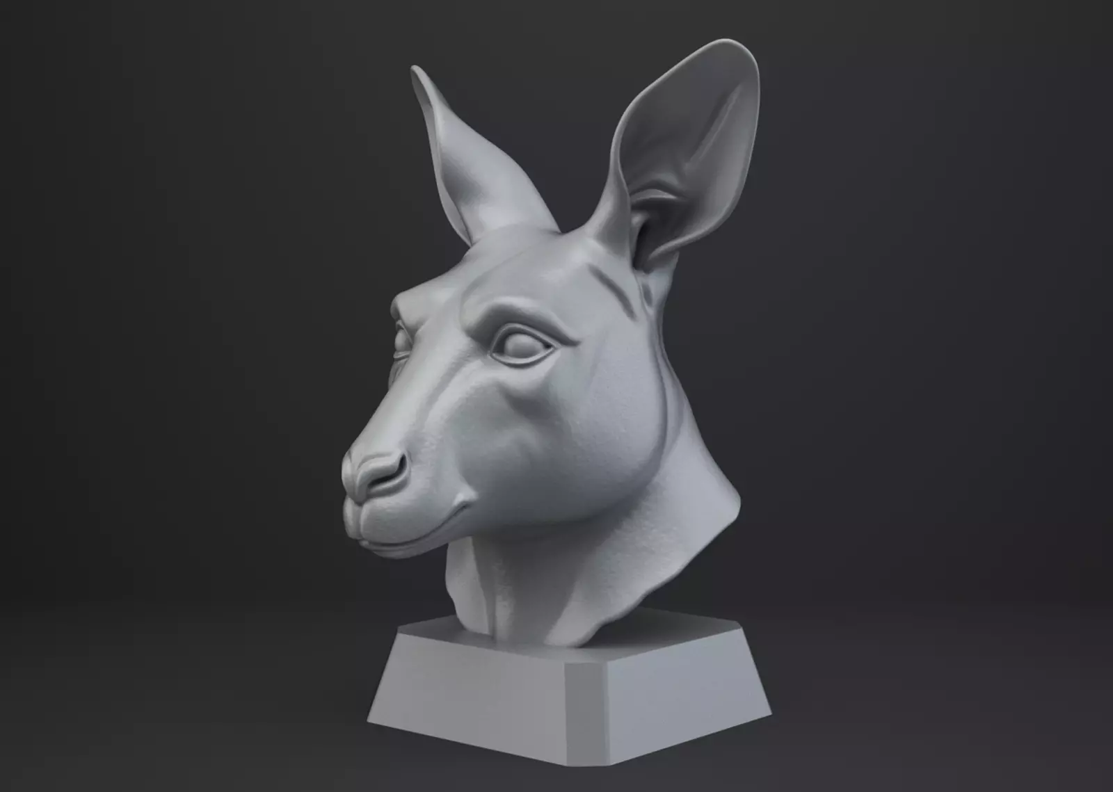 Kangaroo Bust - Animal Figurine 3D print model_0