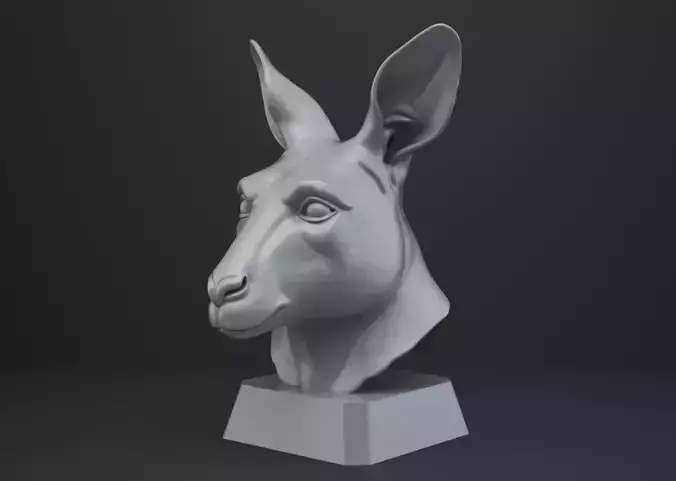 Kangaroo Bust - Animal Figurine