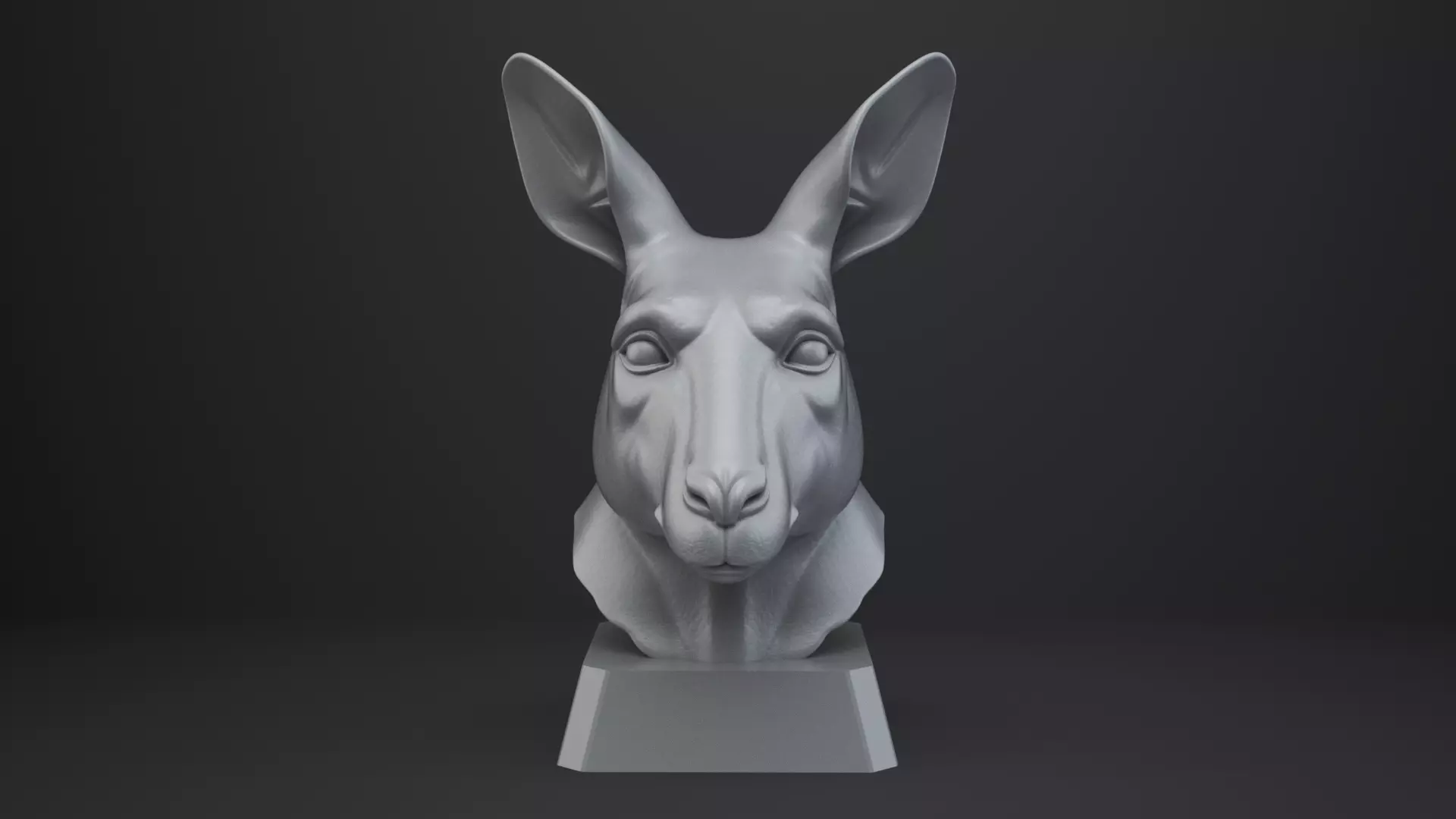 Kangaroo Bust - Animal Figurine 3D print model_9