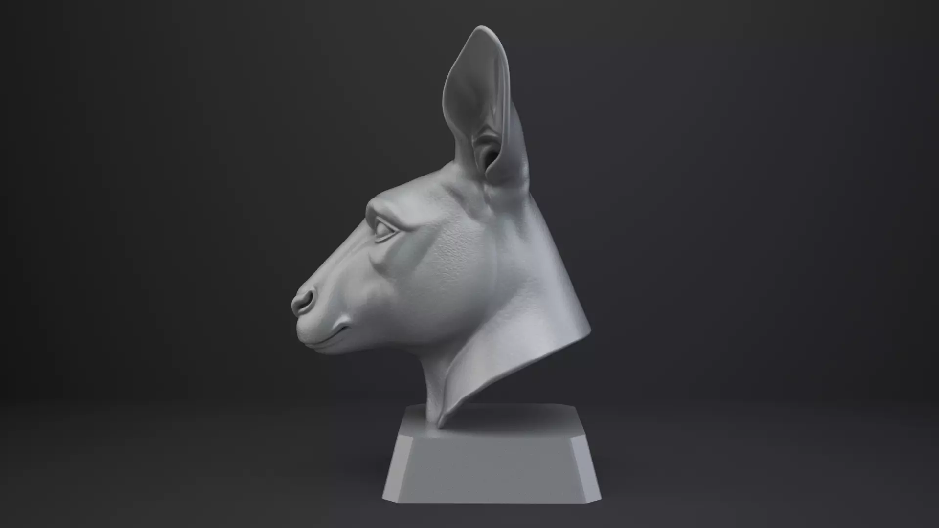 Kangaroo Bust - Animal Figurine 3D print model_3