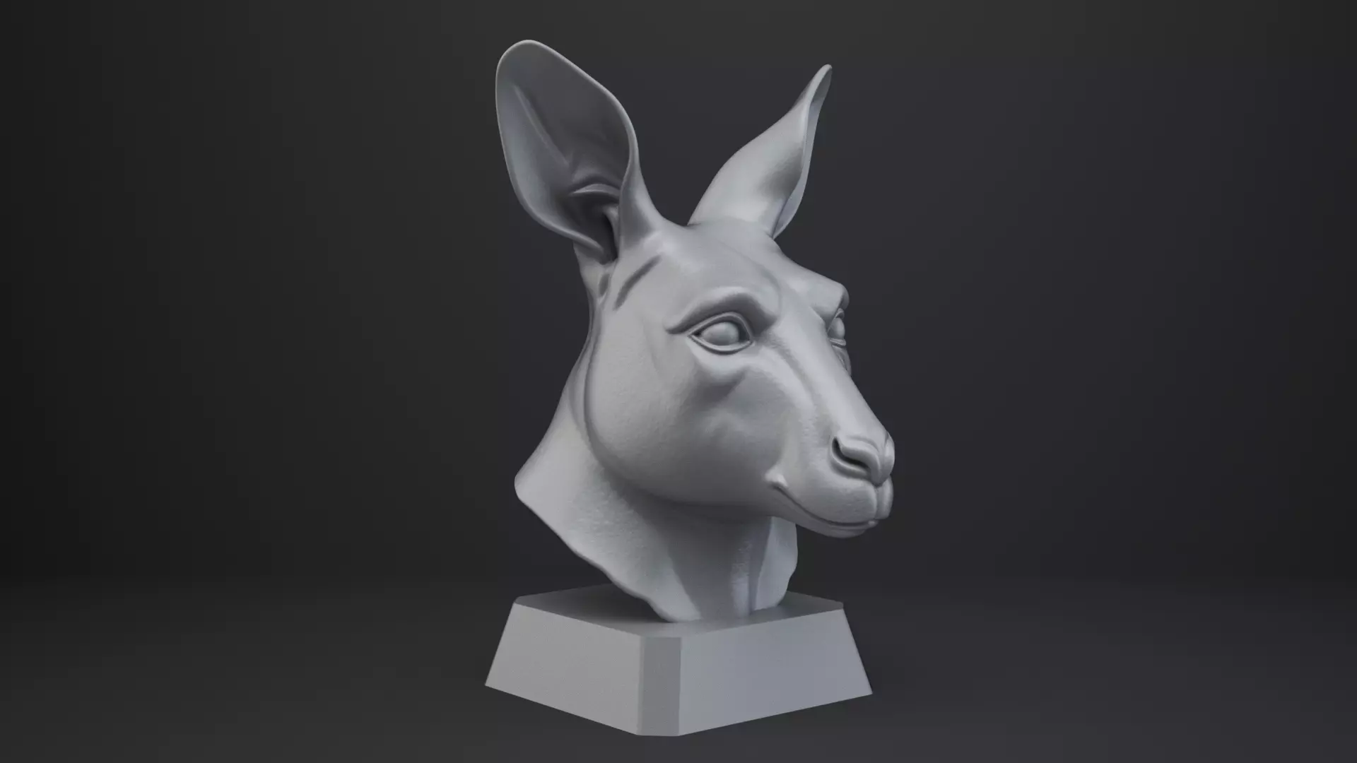 Kangaroo Bust - Animal Figurine 3D print model_8