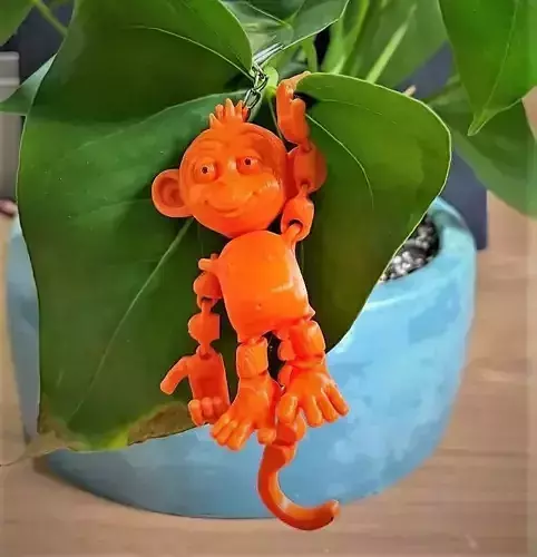FLEXI MONKEY KEYCHAIN PRINT-IN-PLACE NO SUPPORTS 