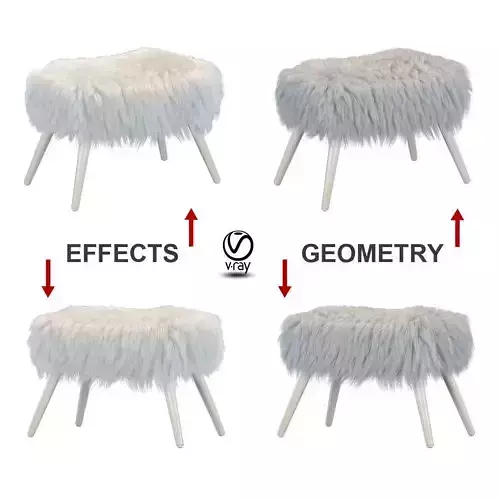 Pouf VILMA White 3D model