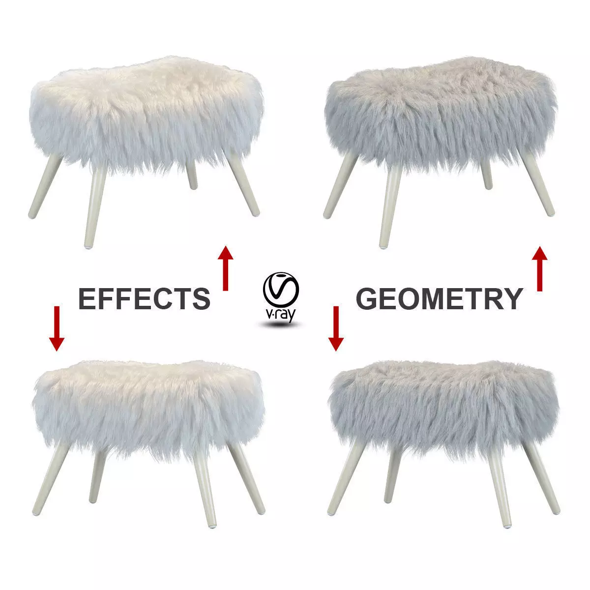 Pouf VILMA White 3D model
