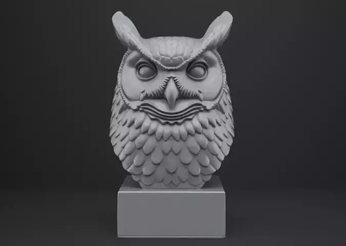 Owl Bust - Animal Figurine