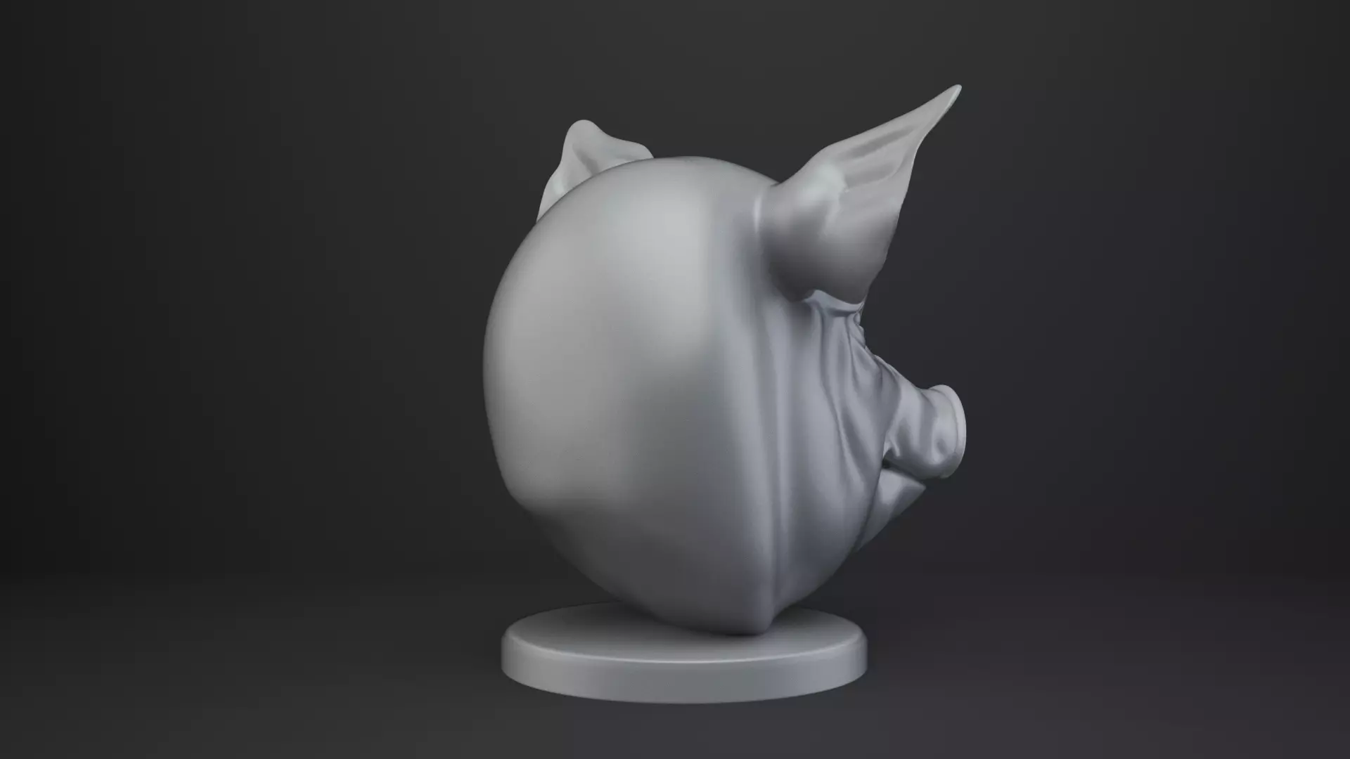 Pig Bust - Animal Figurine 3D print model_6