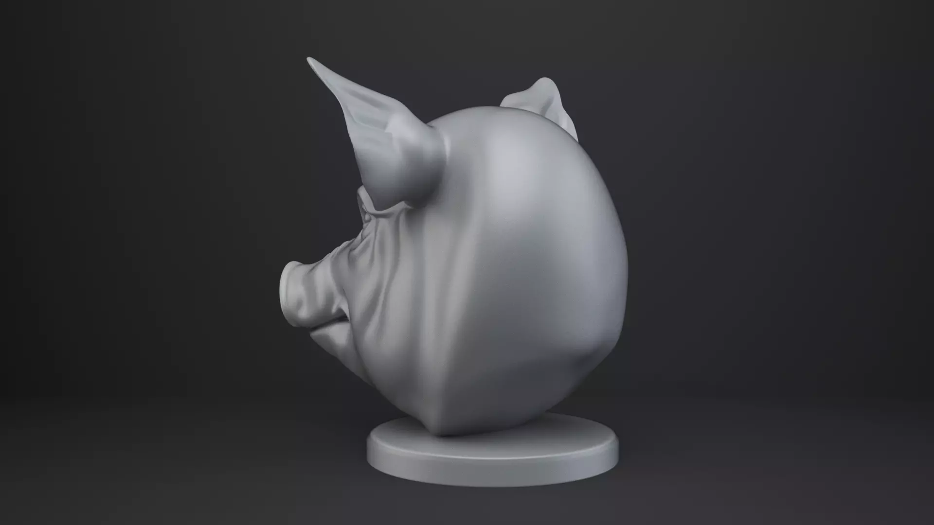 Pig Bust - Animal Figurine 3D print model_4