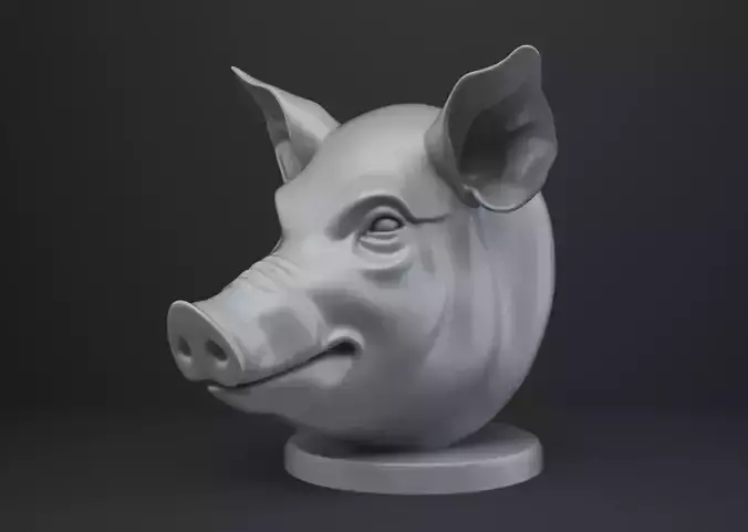 Pig Bust - Animal Figurine