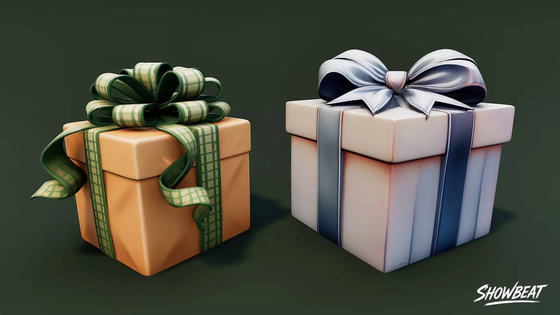 Winter Gift Pack Low-poly 3D model_10