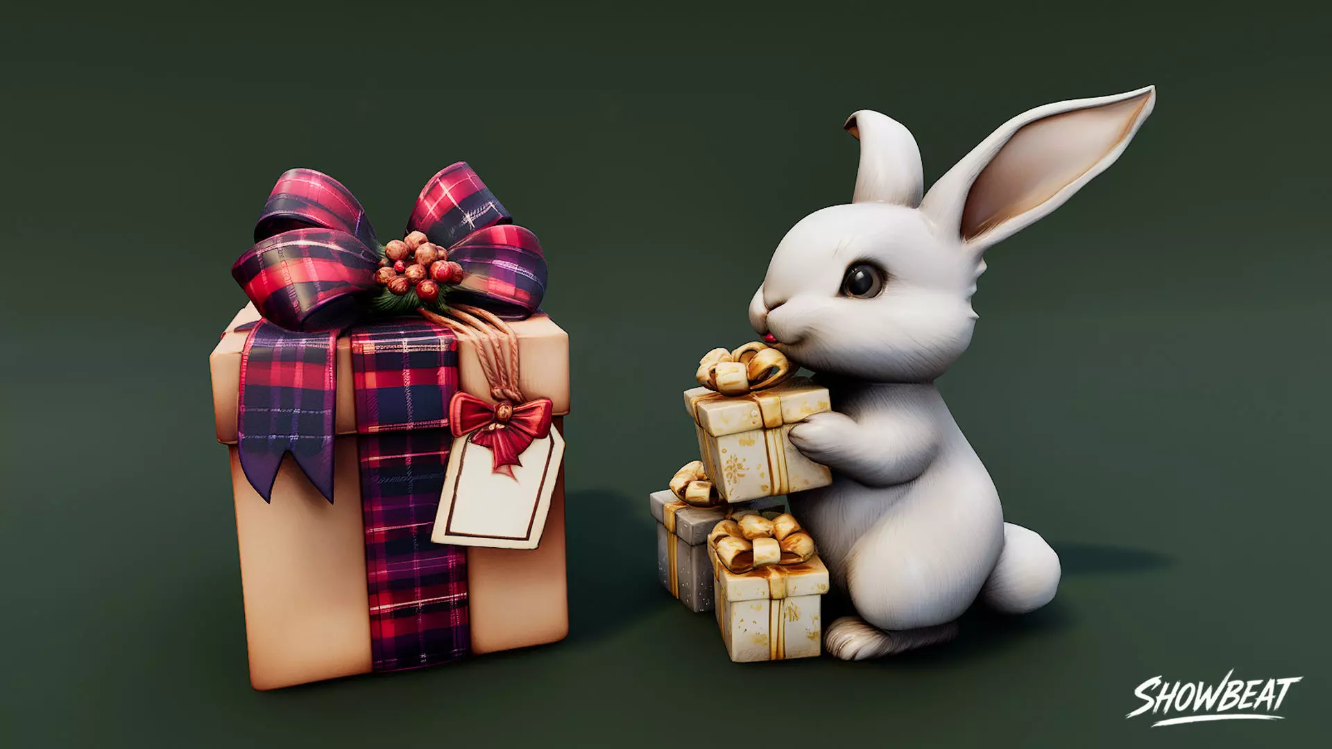 Winter Gift Pack Low-poly 3D model_13
