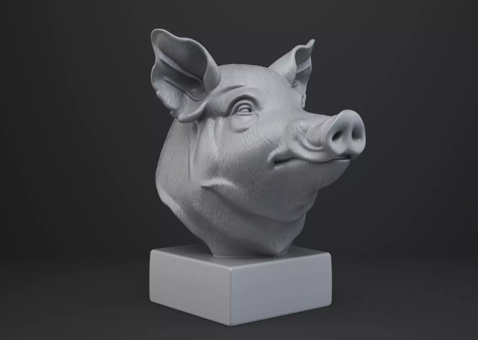 Pig Bust - Animal Figurine 3D print model