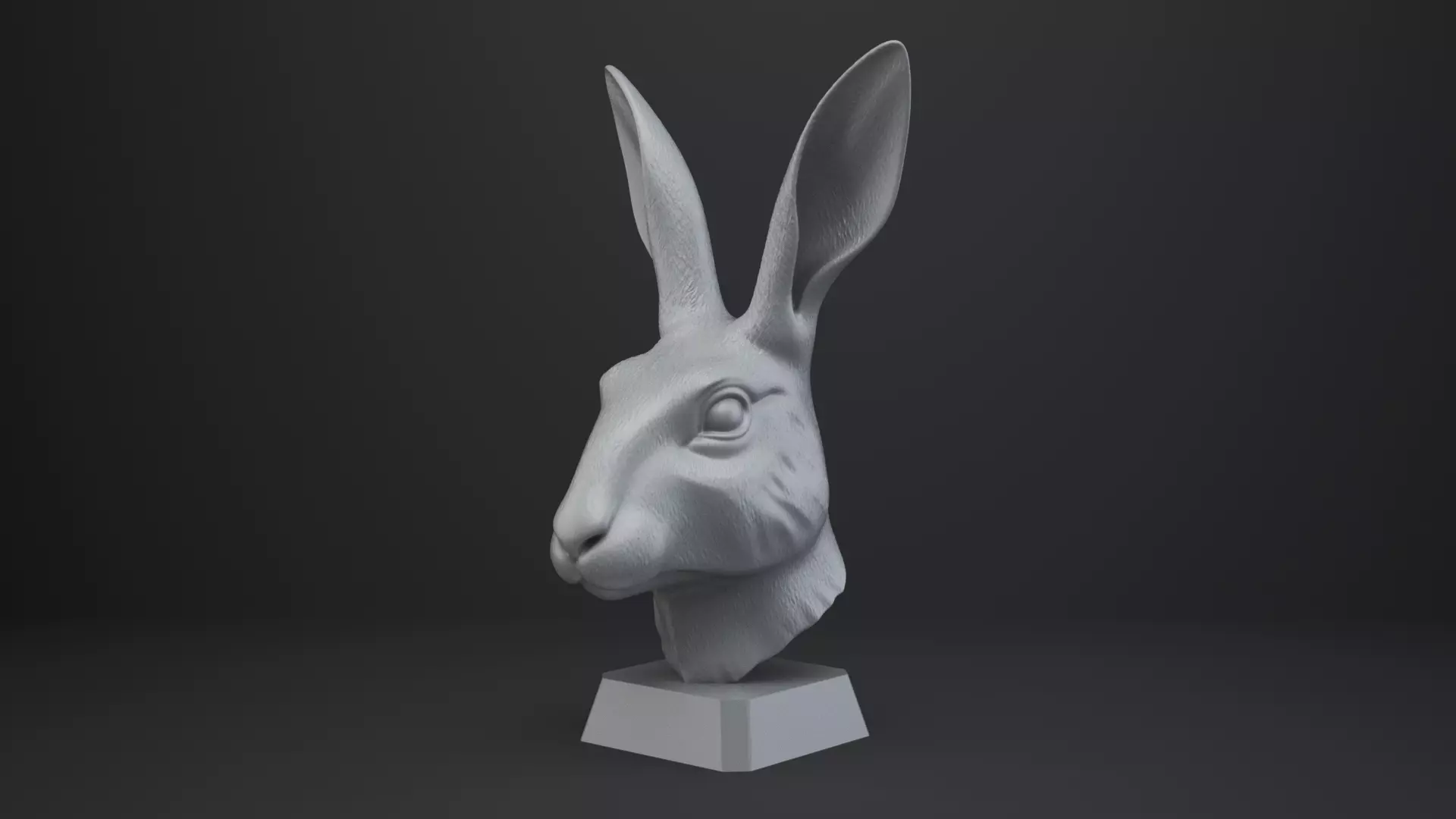 Rabbit Bust - Animal Figurine 3D print model_2