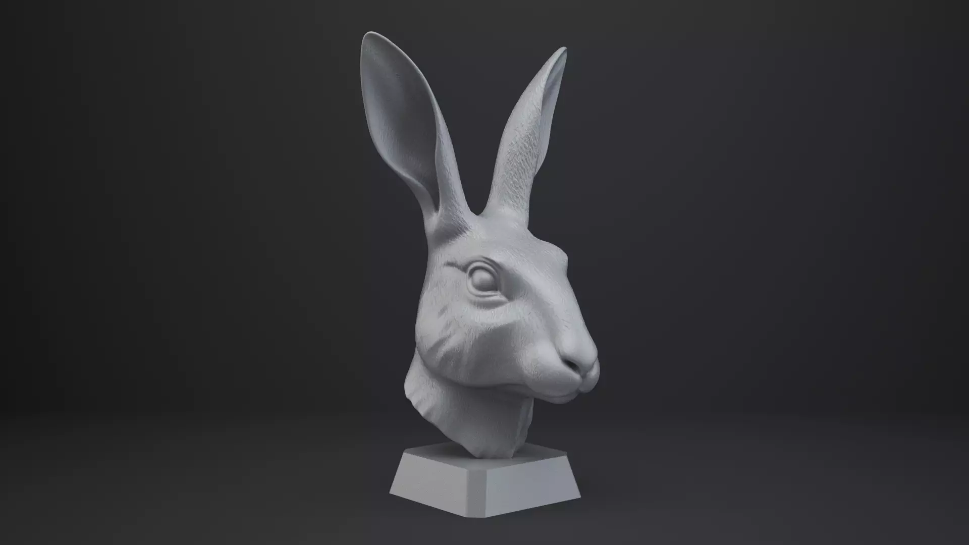 Rabbit Bust - Animal Figurine 3D print model_8