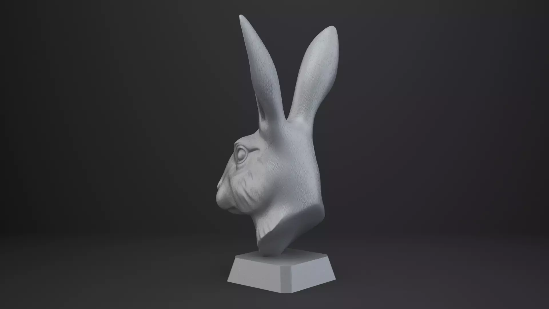 Rabbit Bust - Animal Figurine 3D print model_4