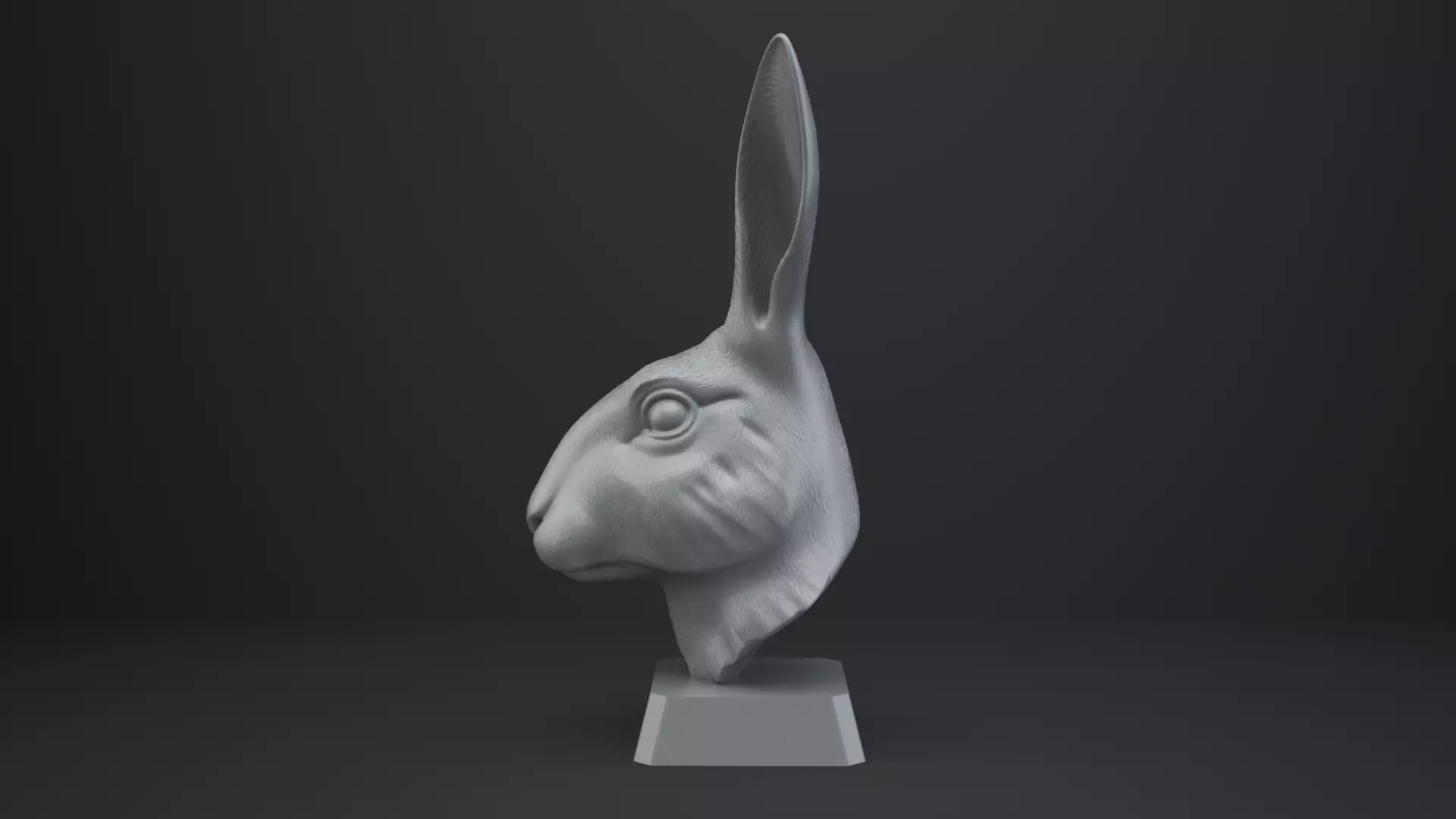 Rabbit Bust - Animal Figurine 3D print model_3