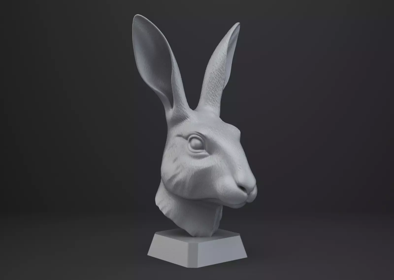 Rabbit Bust - Animal Figurine 3D print model_0