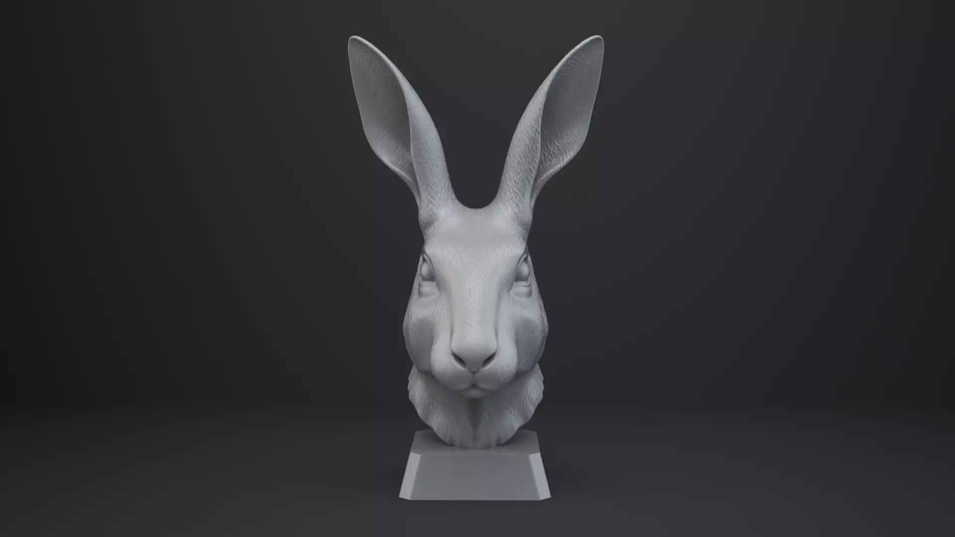 Rabbit Bust - Animal Figurine 3D print model_1