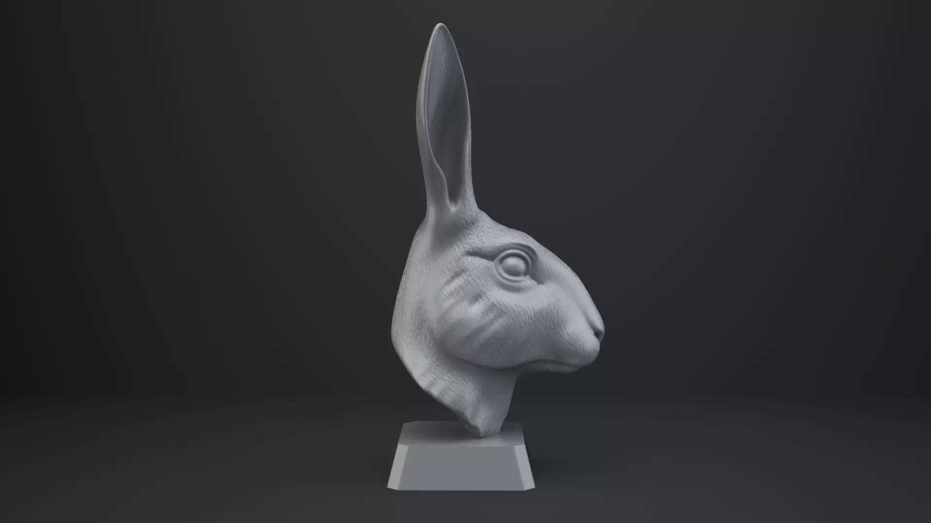 Rabbit Bust - Animal Figurine 3D print model_7