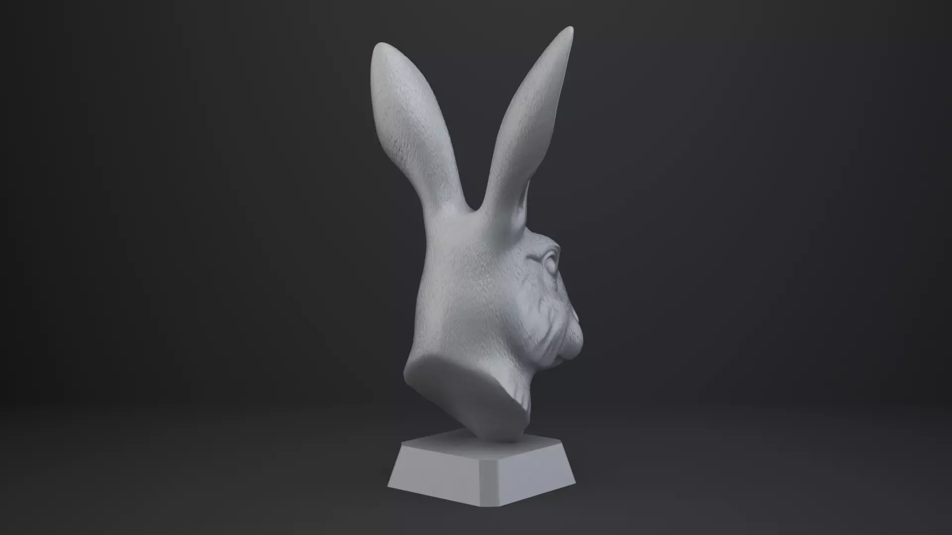 Rabbit Bust - Animal Figurine 3D print model_6