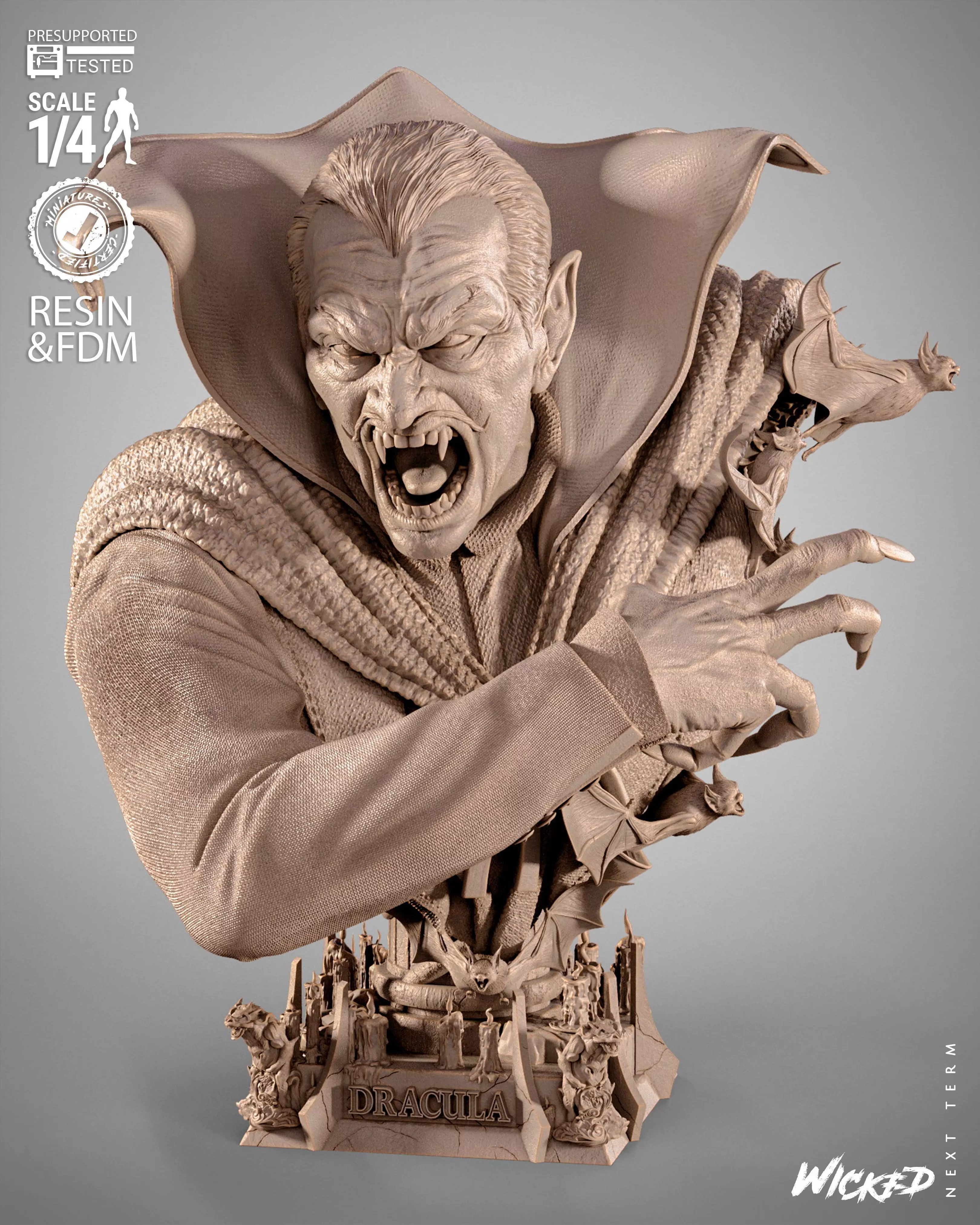 Wicked Marvel Dracula Portrait Bust 3D print model_0