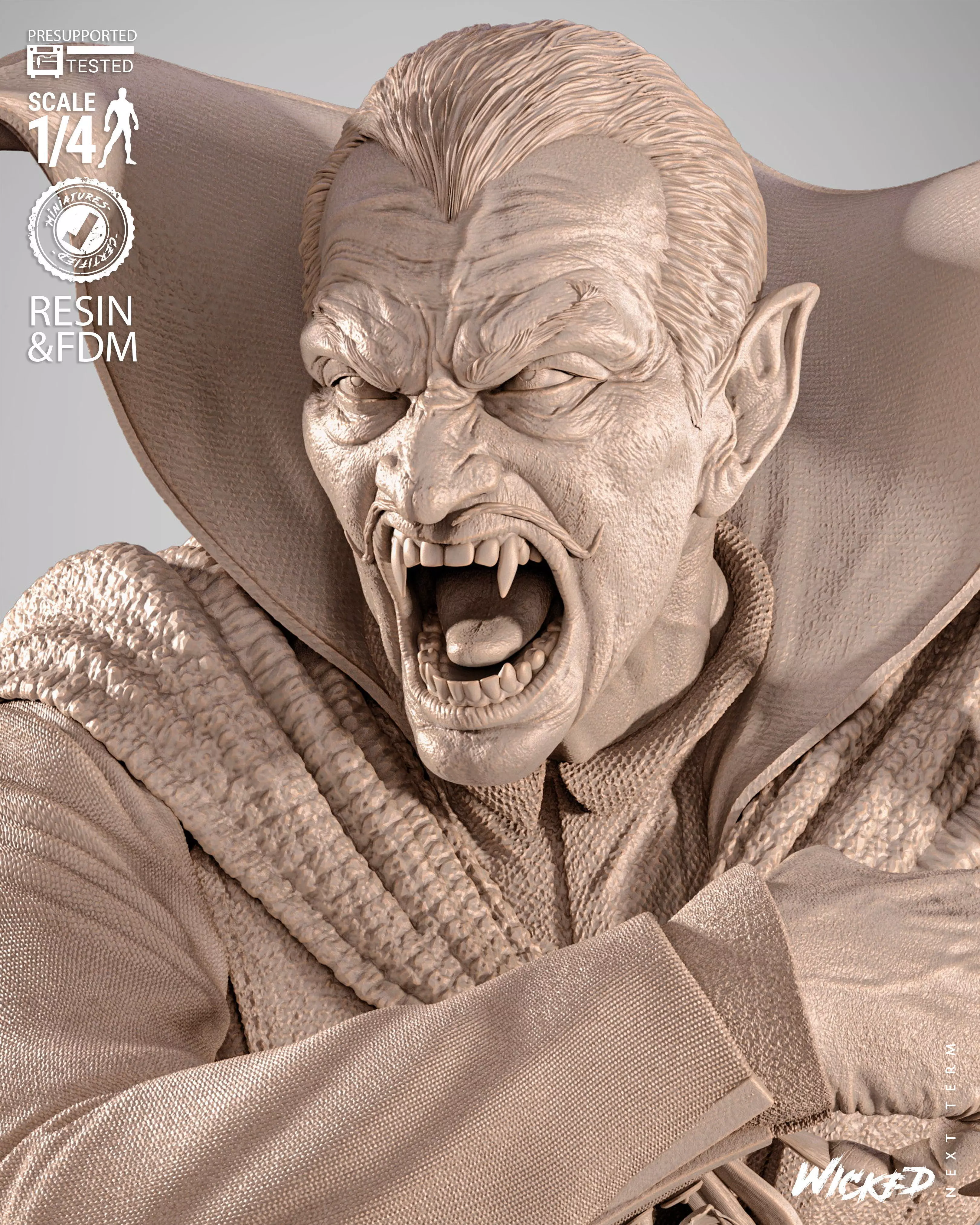 Wicked Marvel Dracula Portrait Bust 3D print model_9