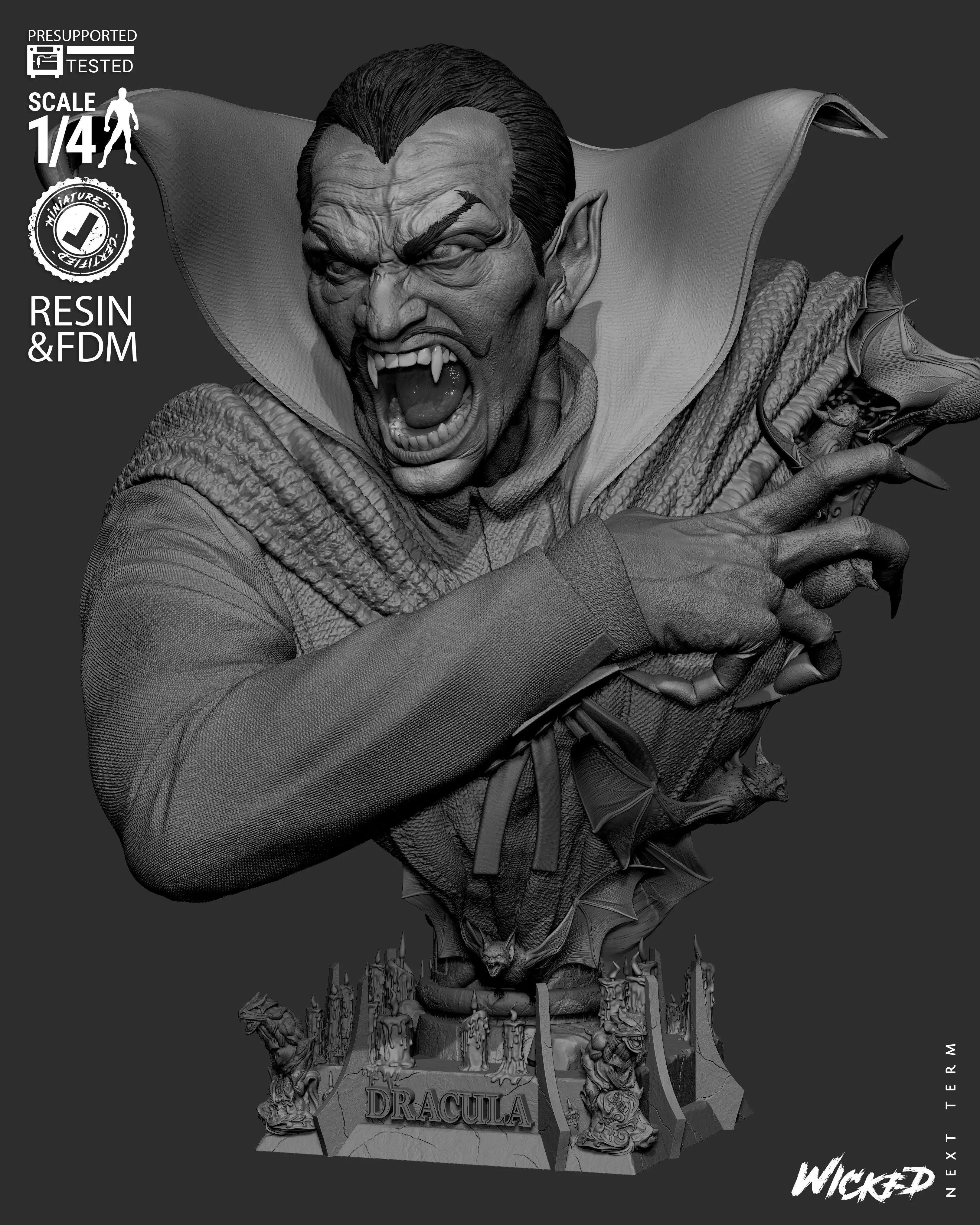 Wicked Marvel Dracula Portrait Bust 3D print model_29