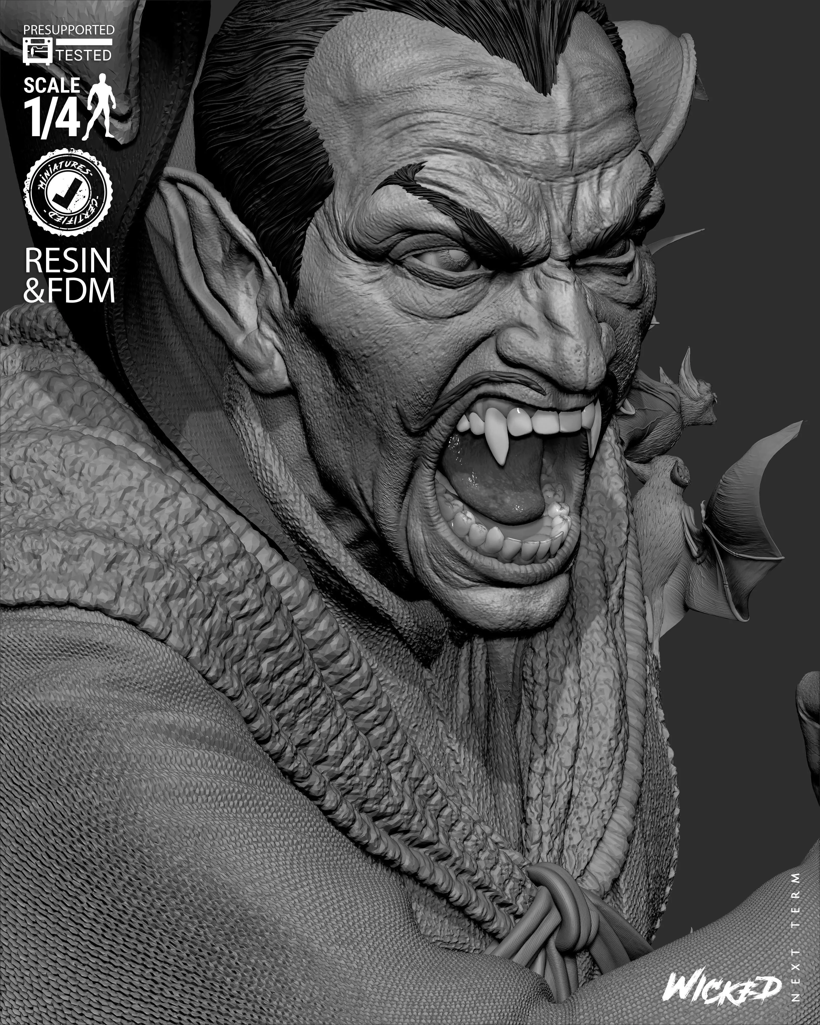 Wicked Marvel Dracula Portrait Bust 3D print model_44