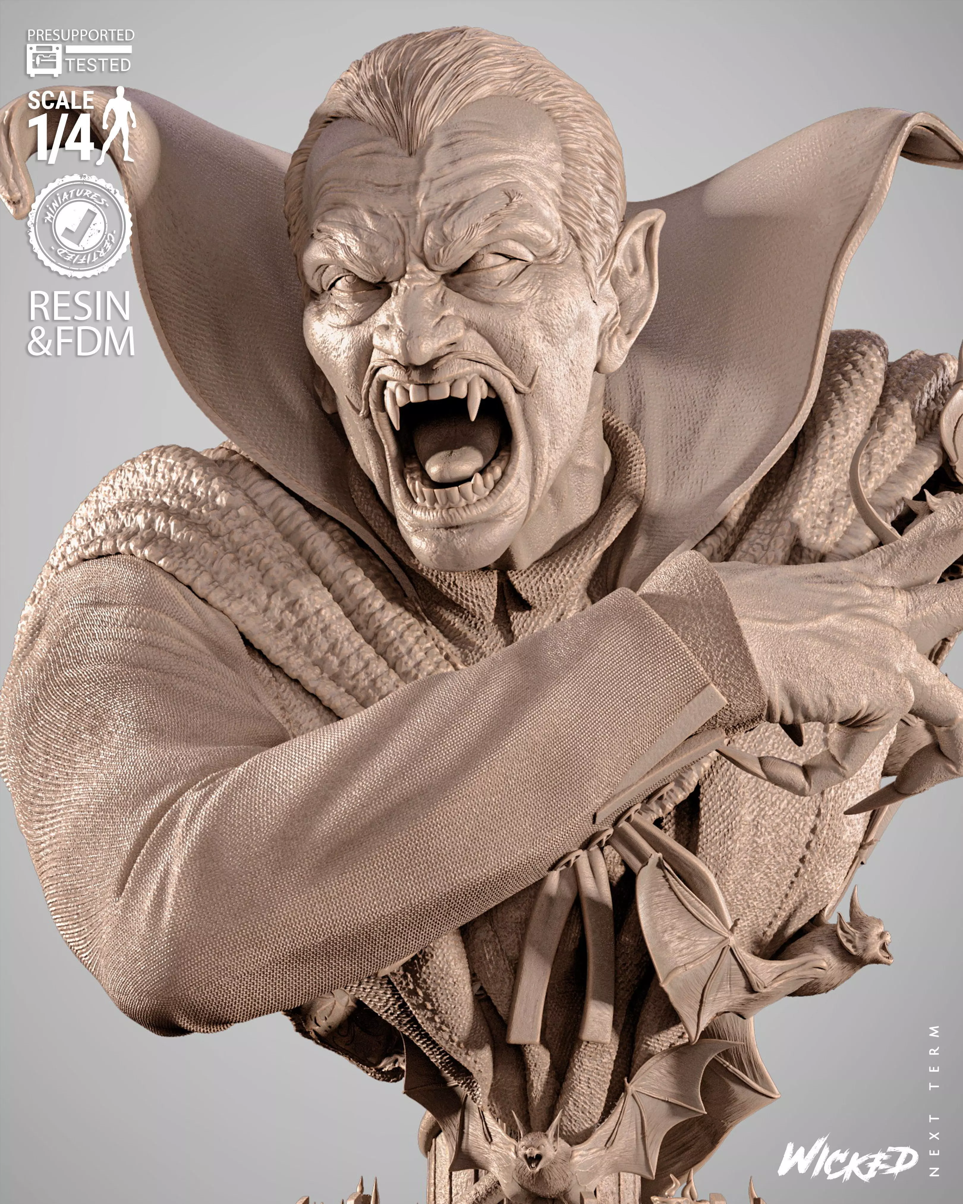 Wicked Marvel Dracula Portrait Bust 3D print model_7