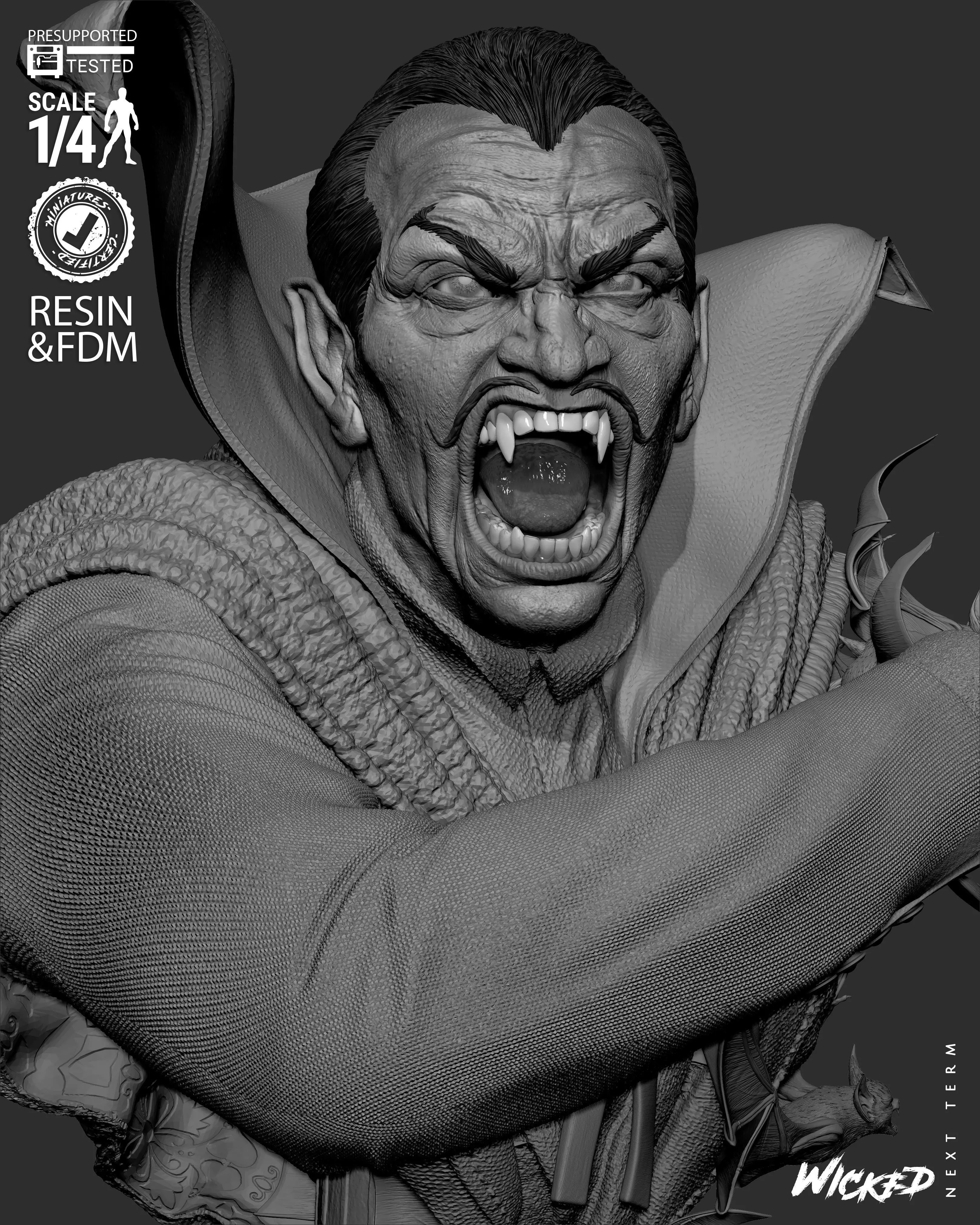 Wicked Marvel Dracula Portrait Bust 3D print model_35