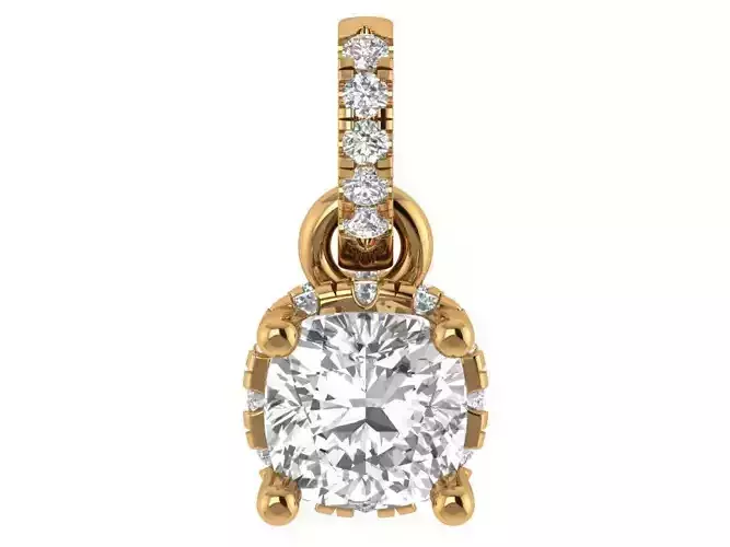 Cushion Diamond Halo Pendant