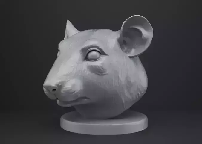 Rat Bust - Animal Figurine