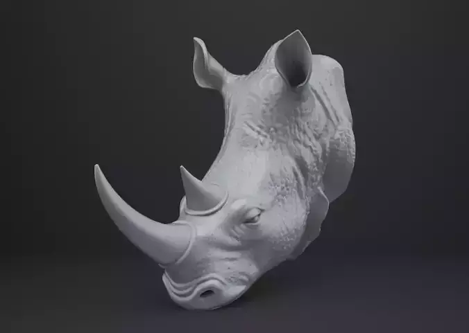 Rhinoceros Bust - Animal Figurine