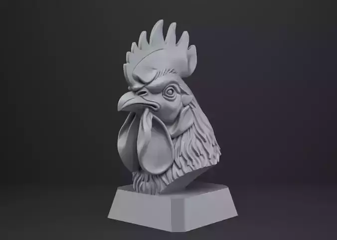 Rooster Bust - Animal Figurine