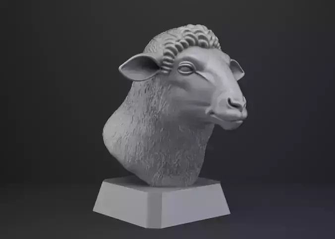 Sheep Bust - Animal Figurine