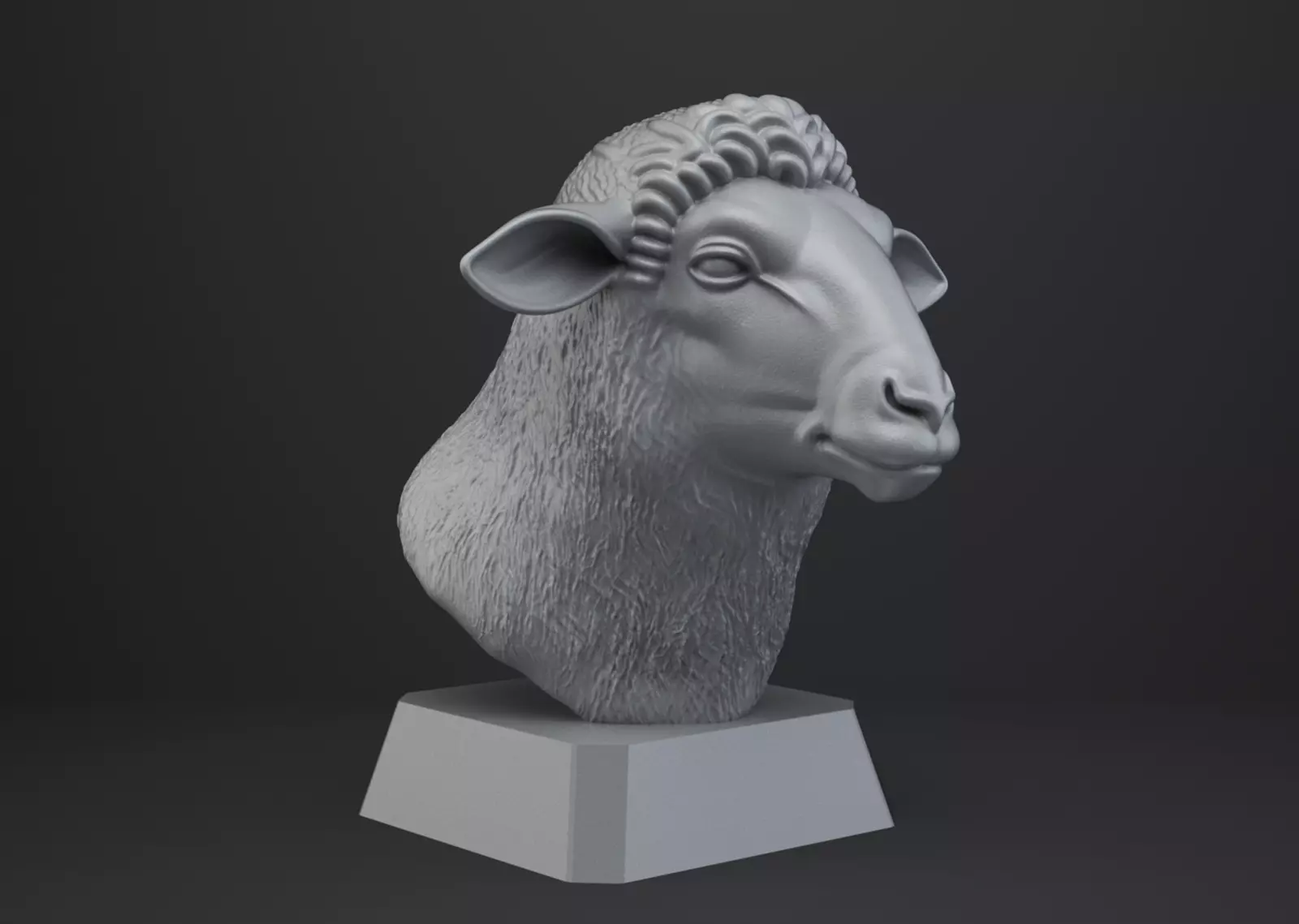 Sheep Bust - Animal Figurine 3D print model