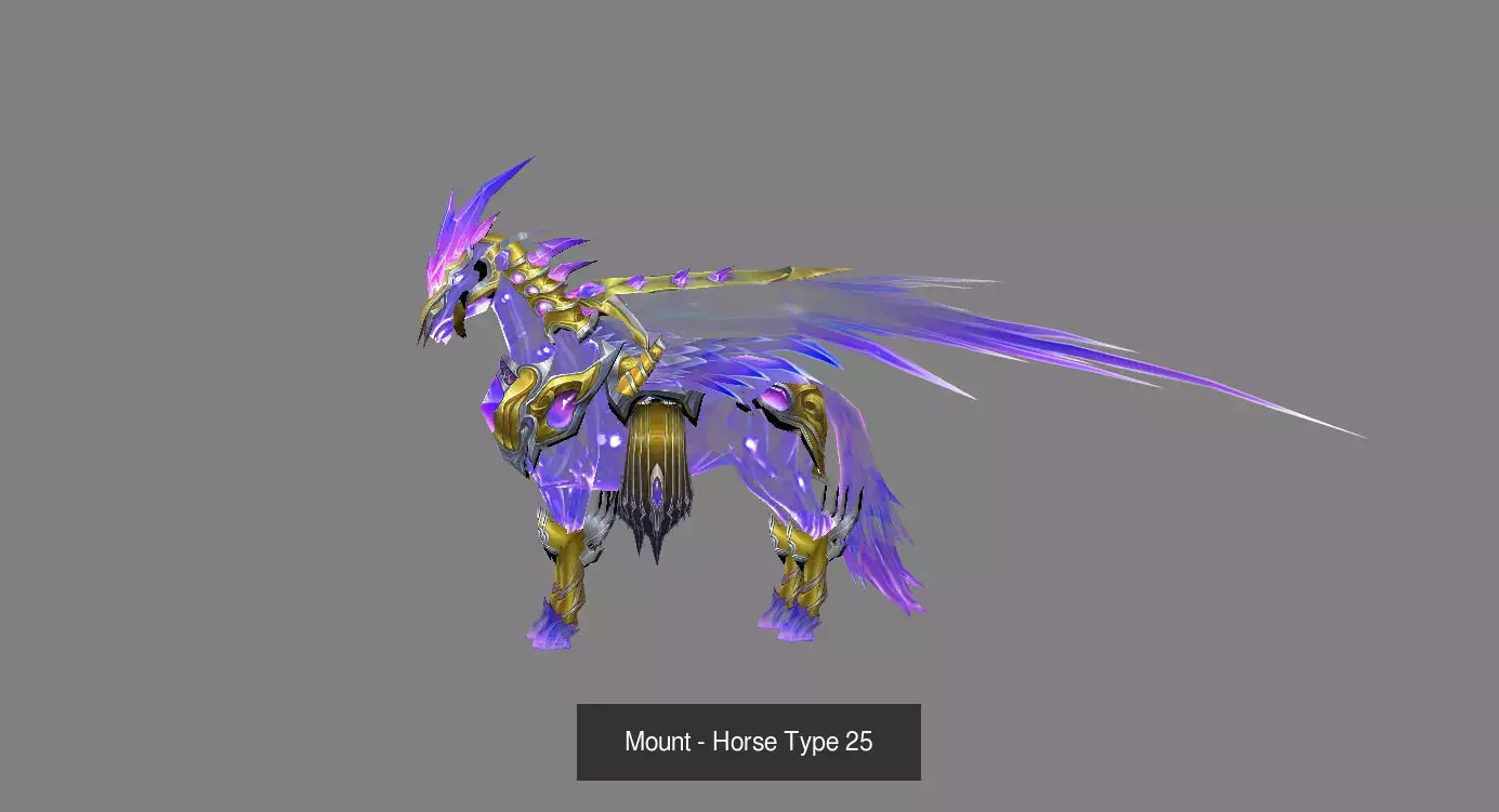 Pack of 10 Stylized Horse Mounts - Part 03 3D Model Collection_16