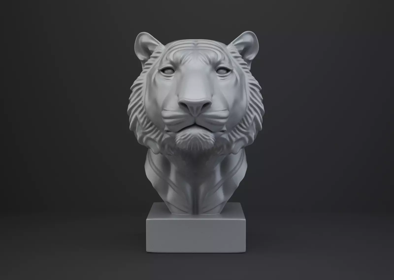 Tiger Bust - Animal Figurine 3D print model