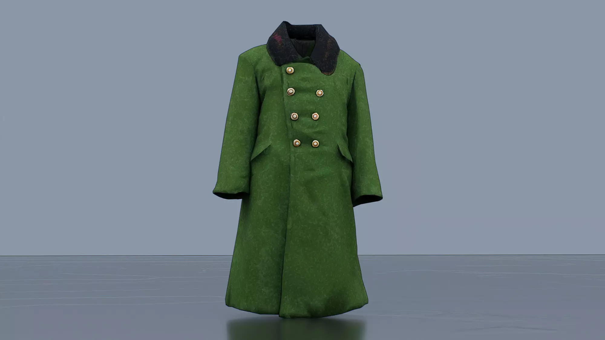 Chinese Style Military Overcoat Low-poly 3D model