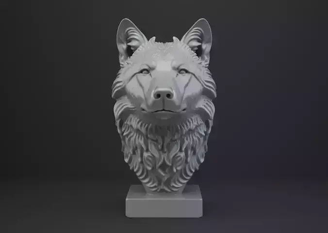 Wolf Bust - Animal Figurine