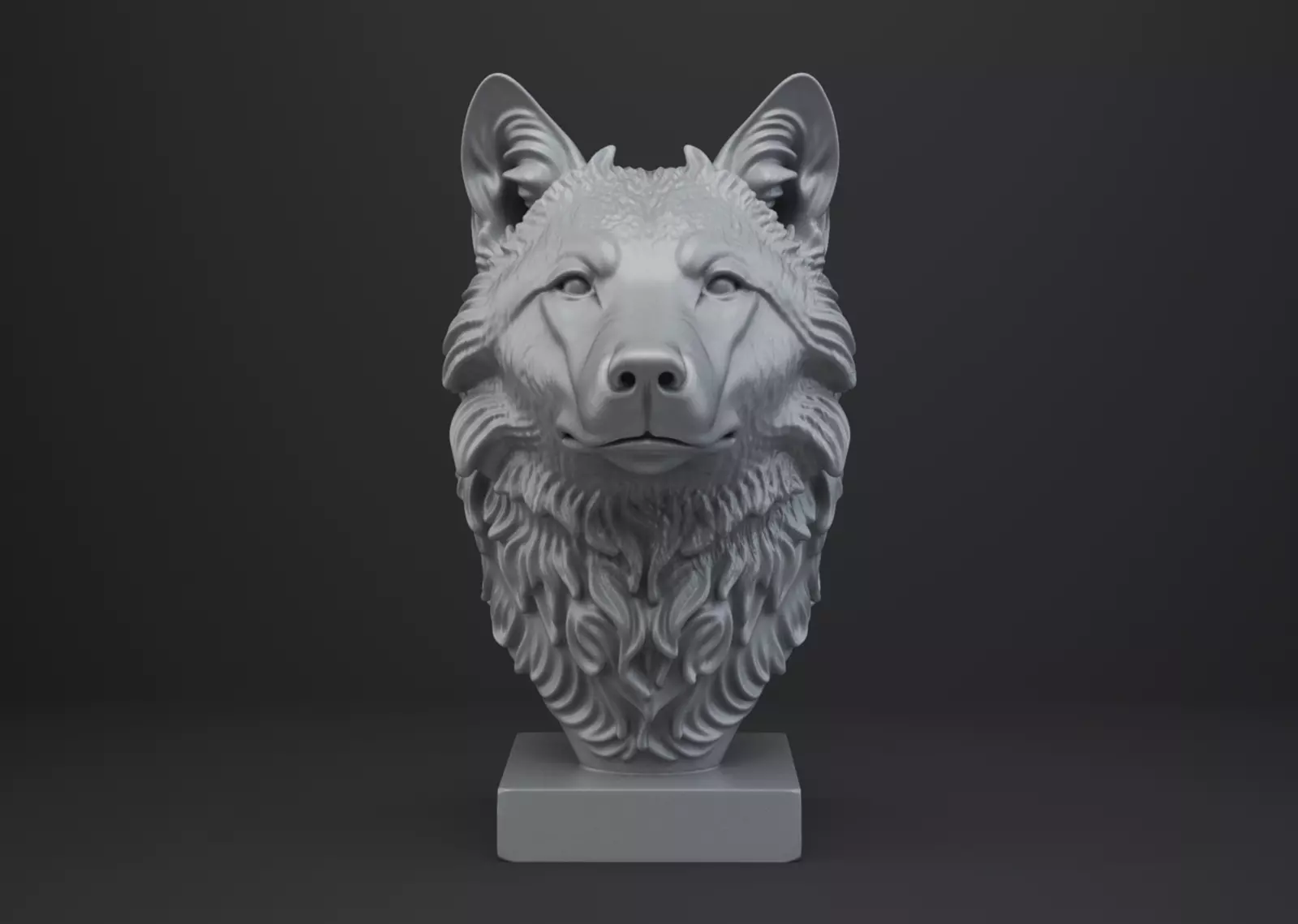 Wolf Bust - Animal Figurine 3D print model