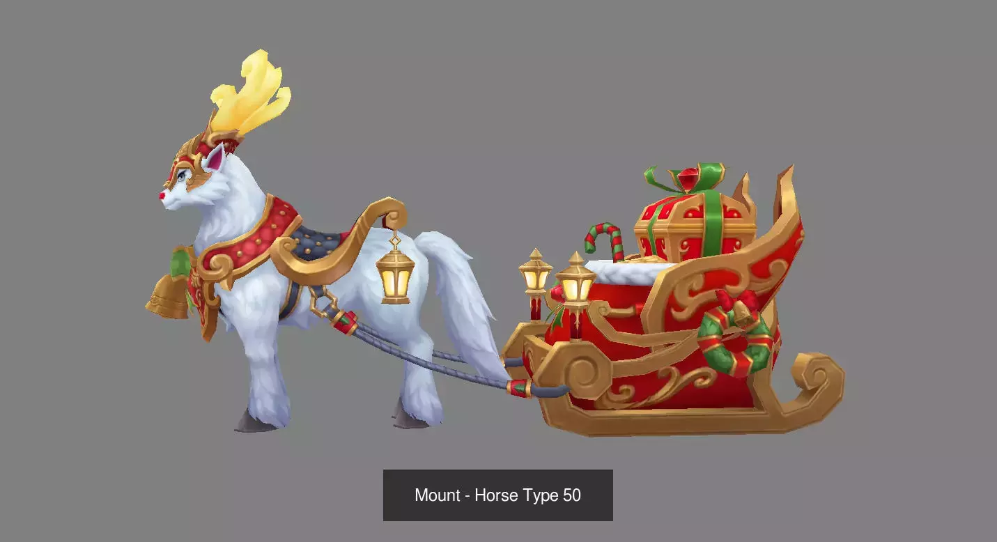 Pack of 10 Stylized Horse Mounts - Part 05 3D Model Collection_21
