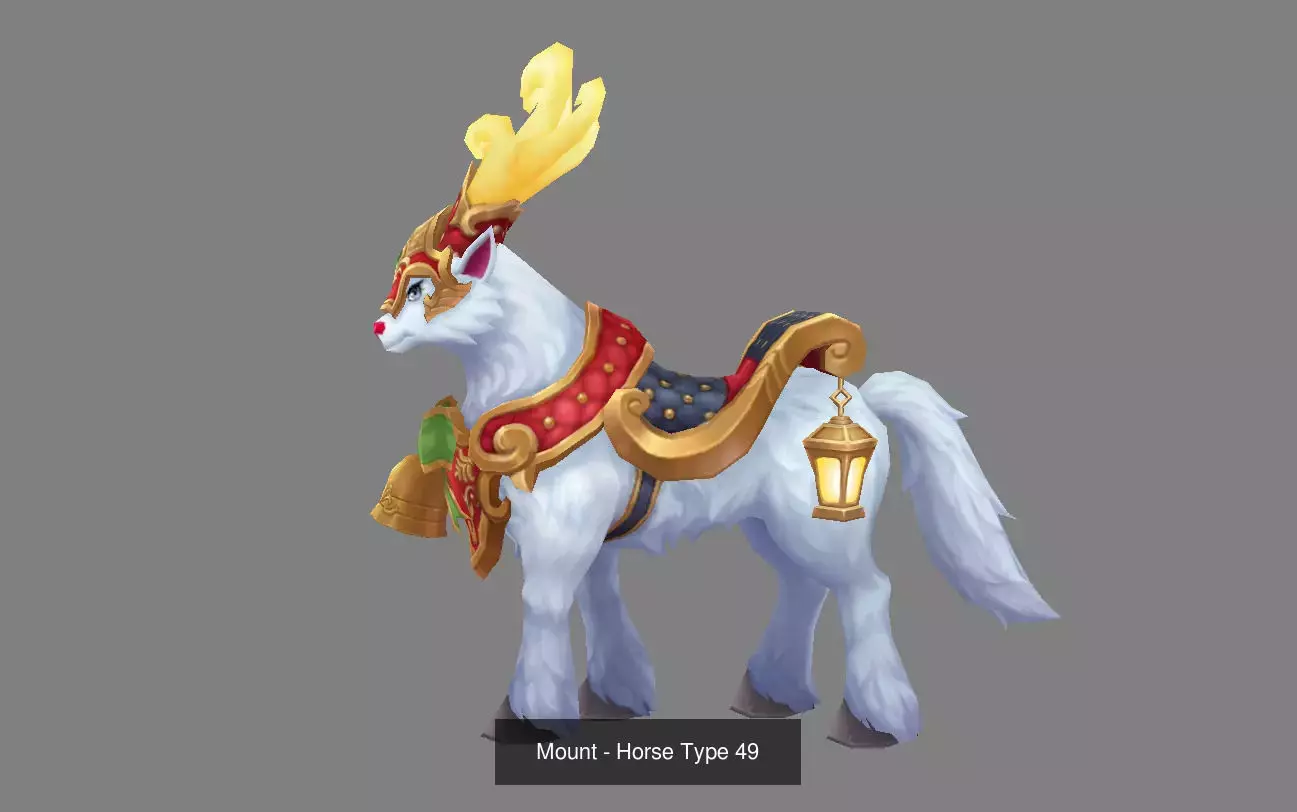 Pack of 10 Stylized Horse Mounts - Part 05 3D Model Collection_20