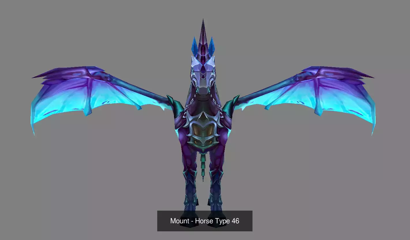 Pack of 10 Stylized Horse Mounts - Part 05 3D Model Collection_17